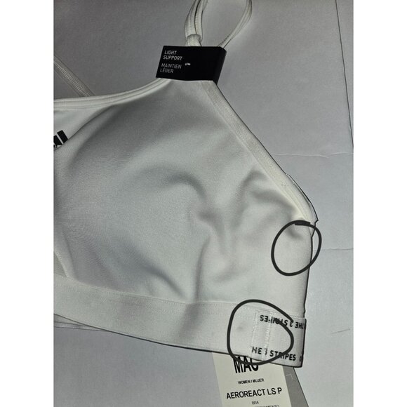 Adidas Aeroreact LS P Women's White Sport Bra White Women 40AC Light Support - Picture 3 of 11